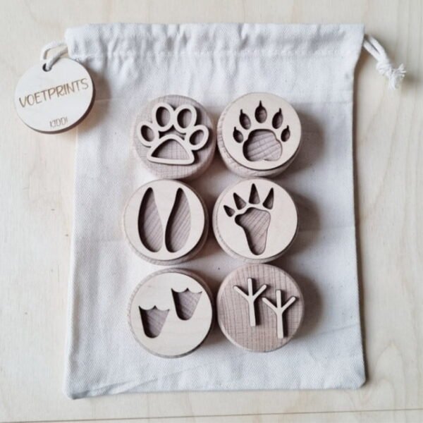 Entdecken Sie die Tierwelt mit dem Kiddi Holzstempelset Footprints - Kreativer Spaß für kleine Abenteurer 2